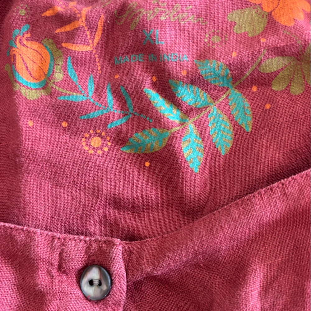 Button-Front Linen Dress - Picture 3 of 3